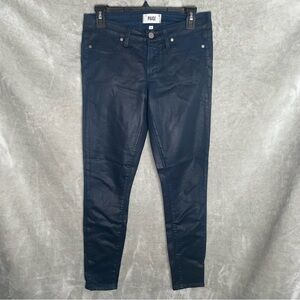 Paige Verdugo Ankle Sailor Blue Coated Jeans Size 28 Mid-Rise Stretch